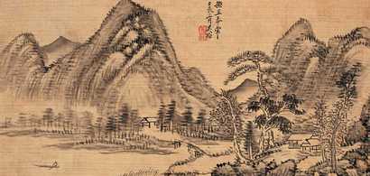 吴滔 壬辰（1892年）作 山水 镜心